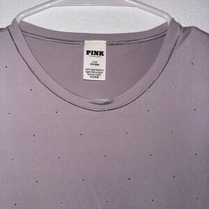 Pink Gray Bedazzled Long-sleeve